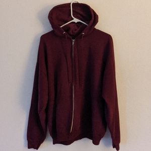 Maroon Hanes zip up hoodie